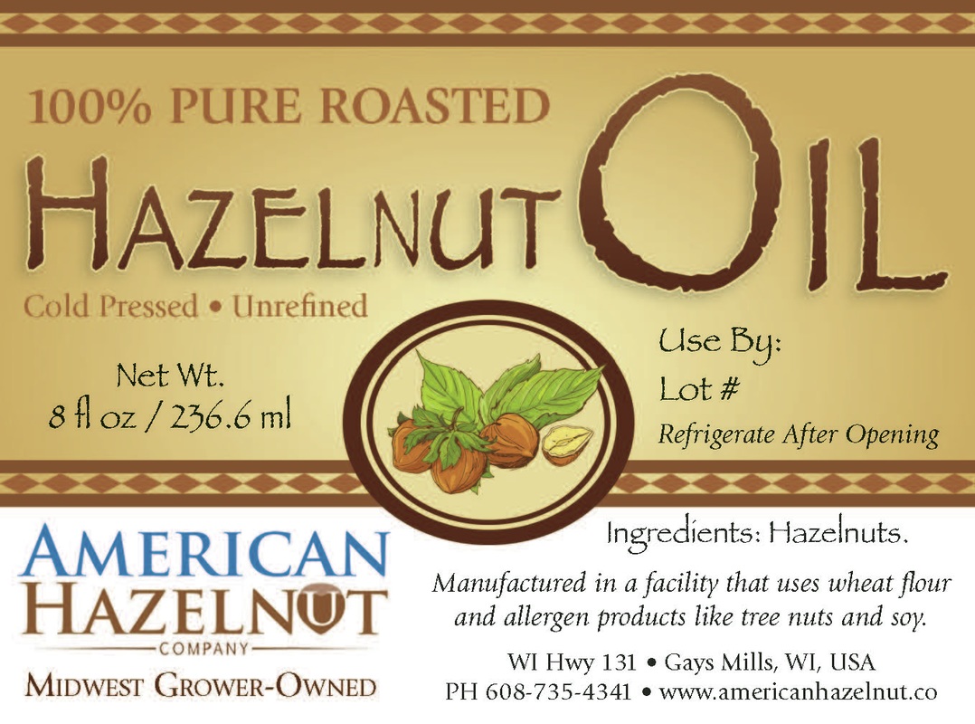 Hazelnut oil label